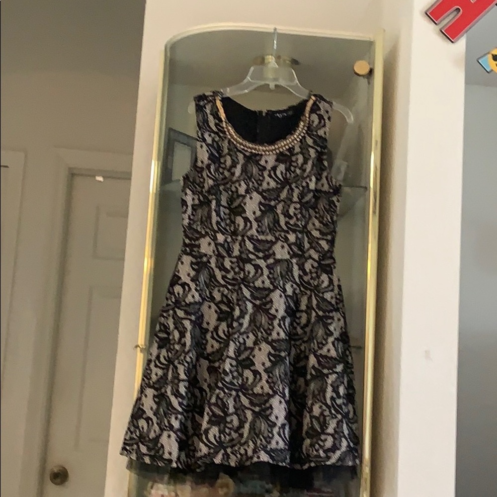Mini Cream & Black Dress